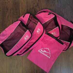 Hopsooken Set of 5 Packing Cubes in Rose